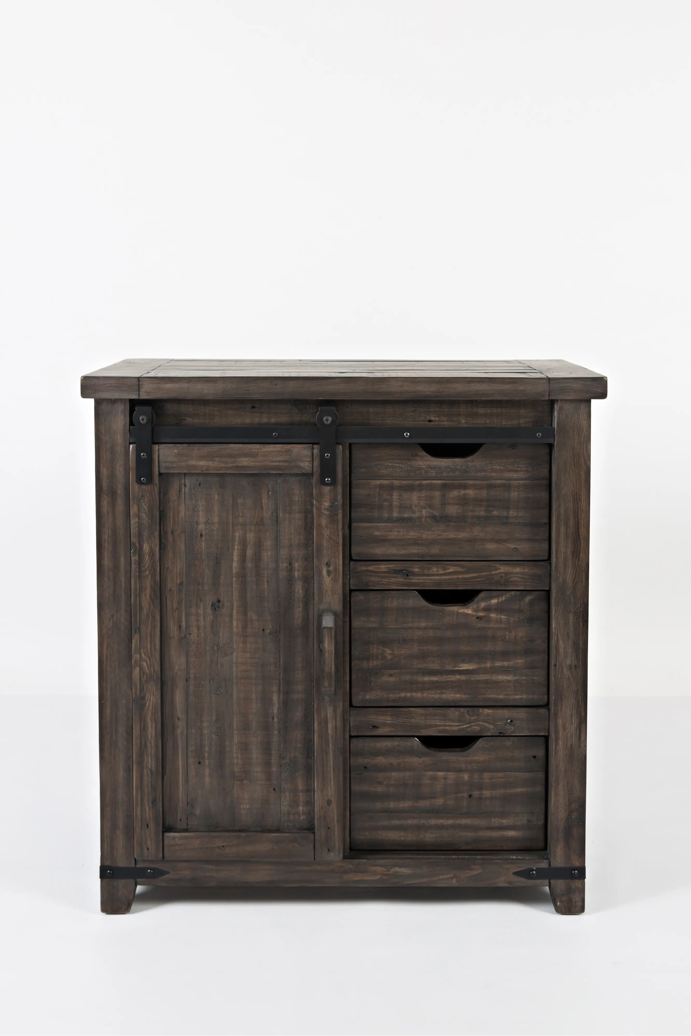 Madison County Dark Brown Barn Door Accent Cabinet-2