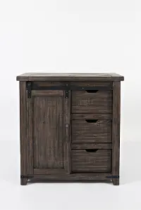 Madison County Dark Brown Barn Door Accent Cabinet