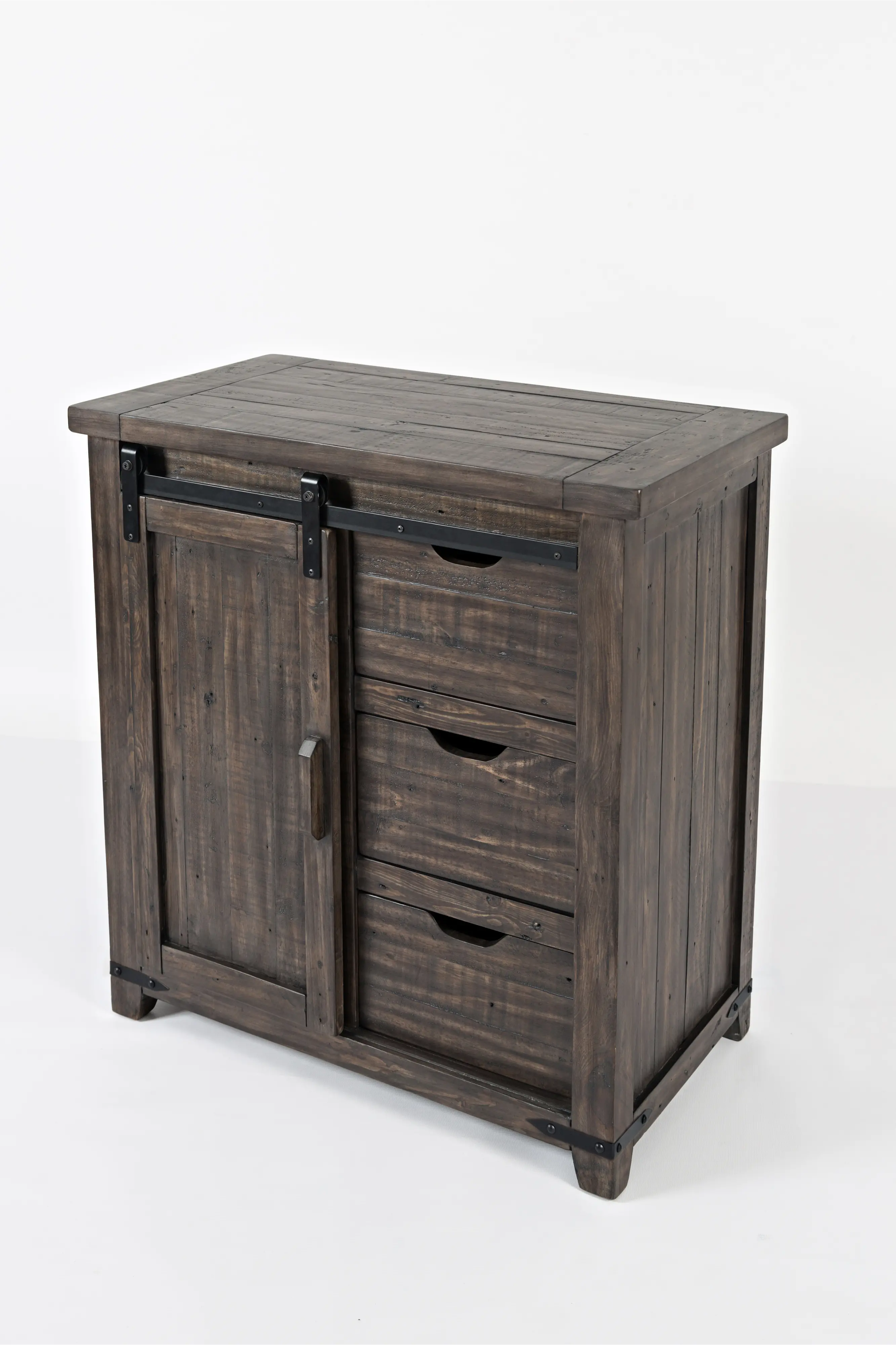 Madison County Dark Brown Barn Door Accent Cabinet-1