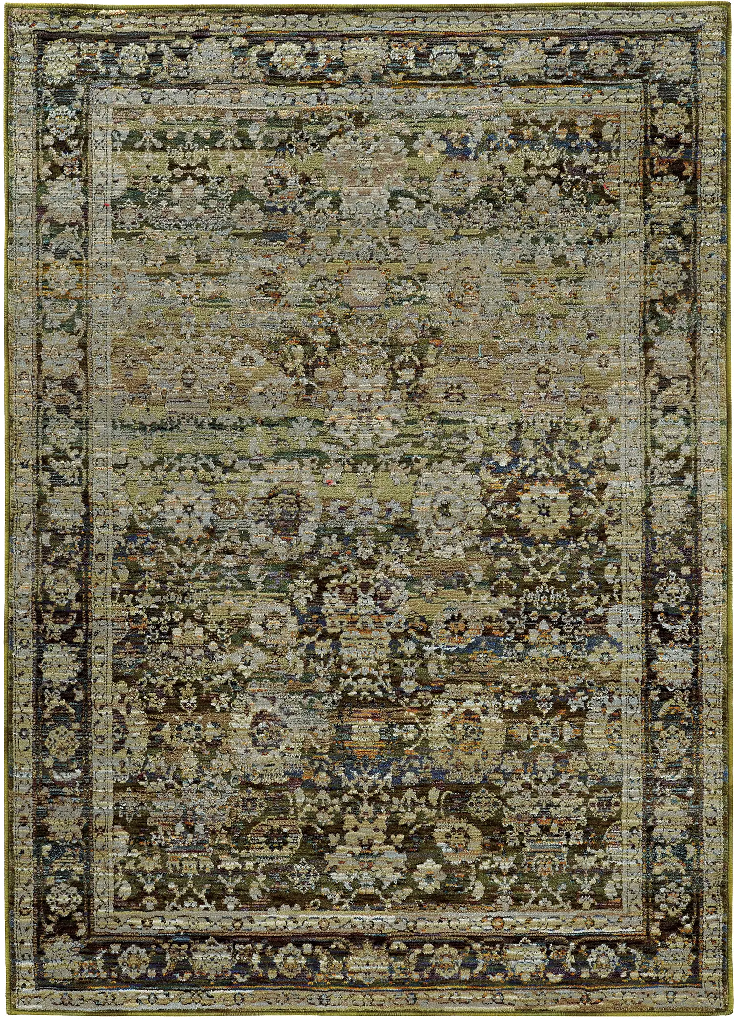 Andorra 5 x 7 Green and Brown Area Rug-1