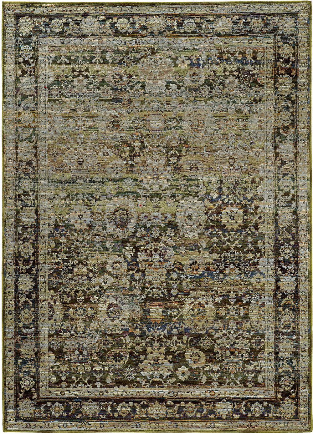 Andorra 5 x 7 Green and Brown Area Rug