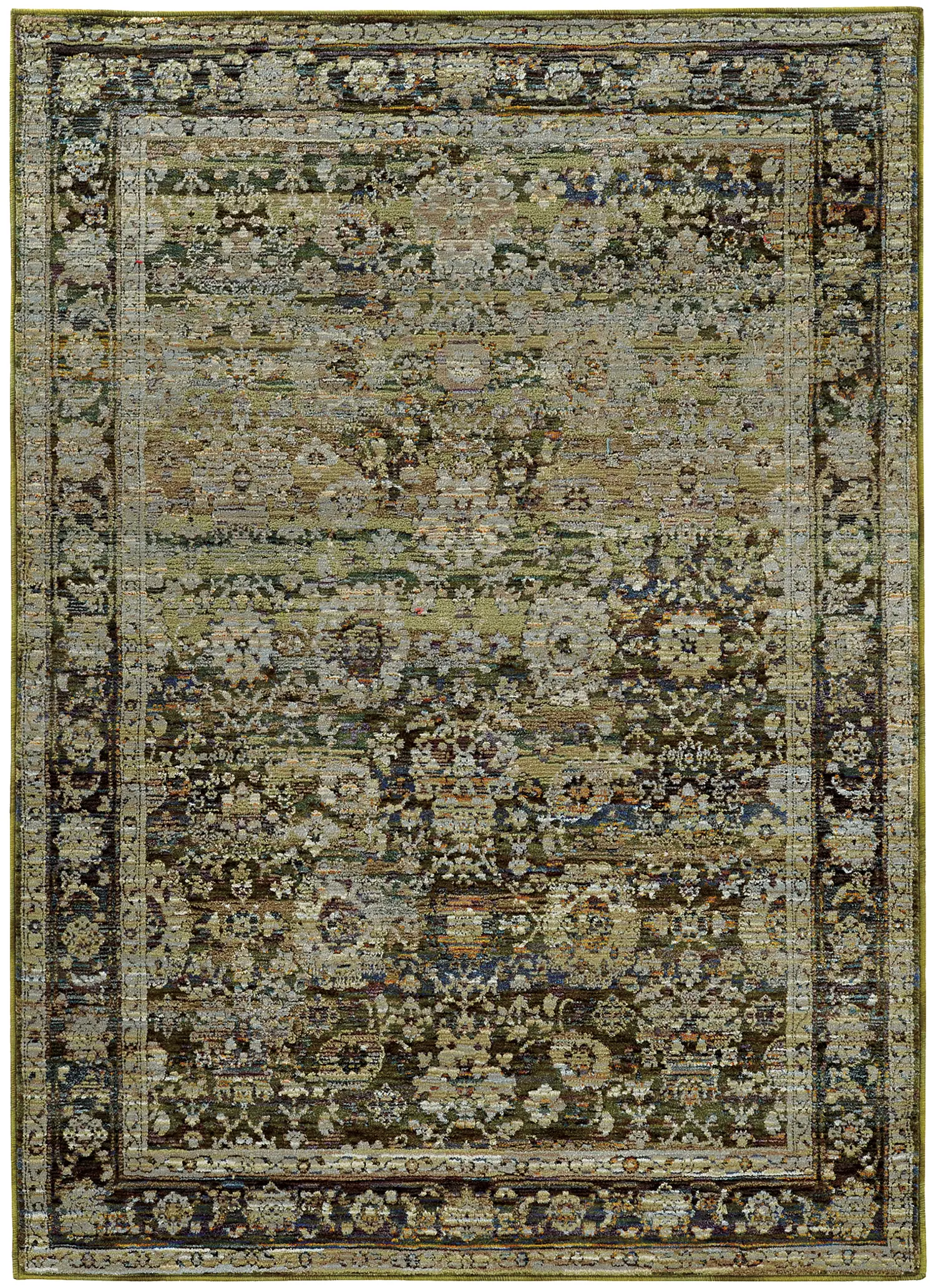Andorra 8 x 11 Green and Brown Area Rug-1