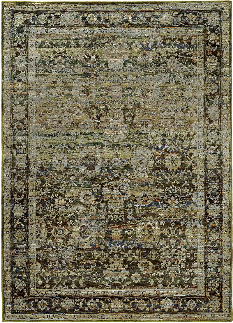 Andorra 8 x 11 Green and Brown Area Rug