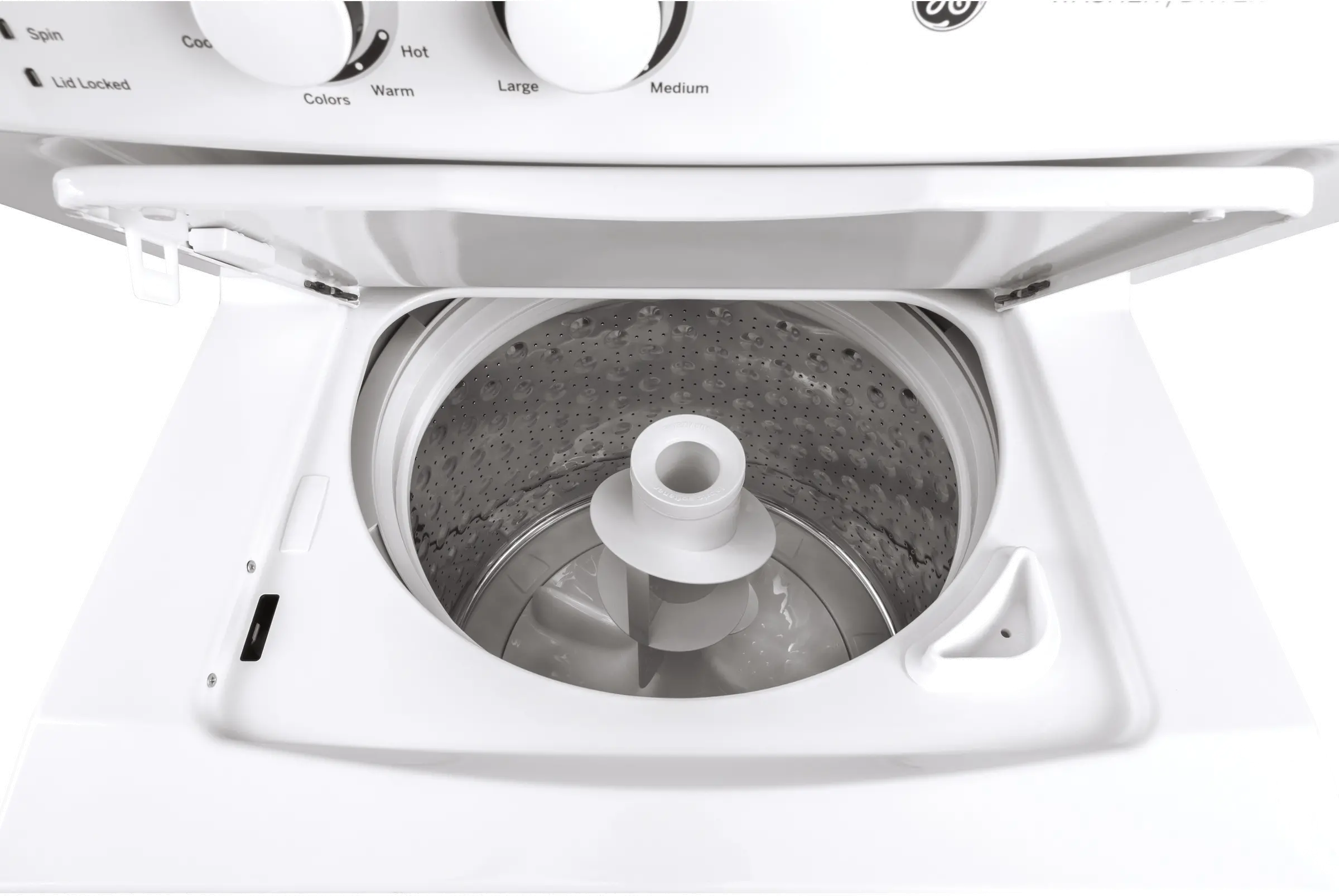 GUD27ESSMWW GE Unitized Spacemaker 3.8 cu. ft. Washer and 5.9 cu. ft. Electric Dryer - White-3