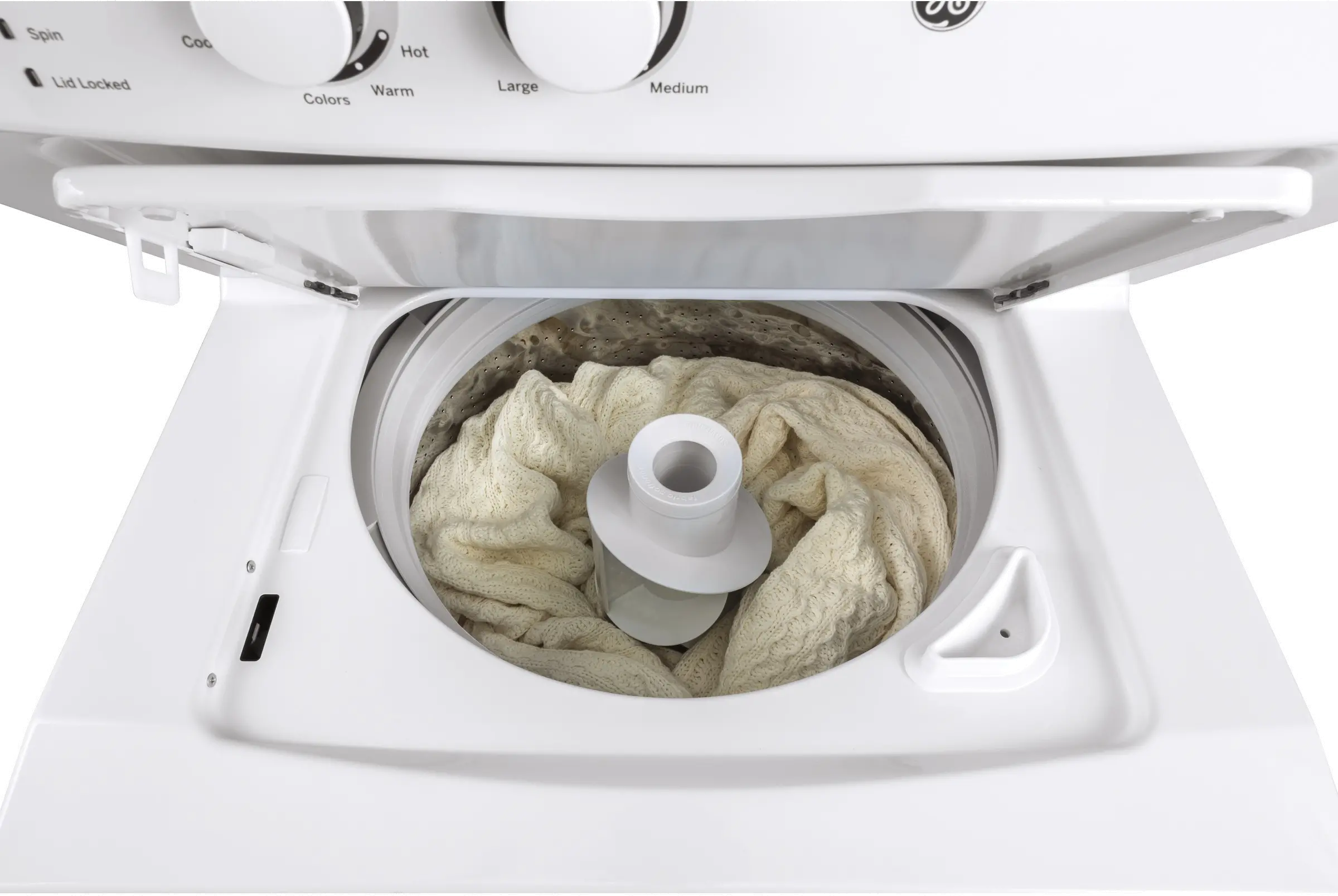GUD27ESSMWW GE Unitized Spacemaker 3.8 cu. ft. Washer and 5.9 cu. ft. Electric Dryer - White-4