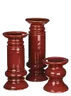 9  Red Ceramic Pillar Candle Holder