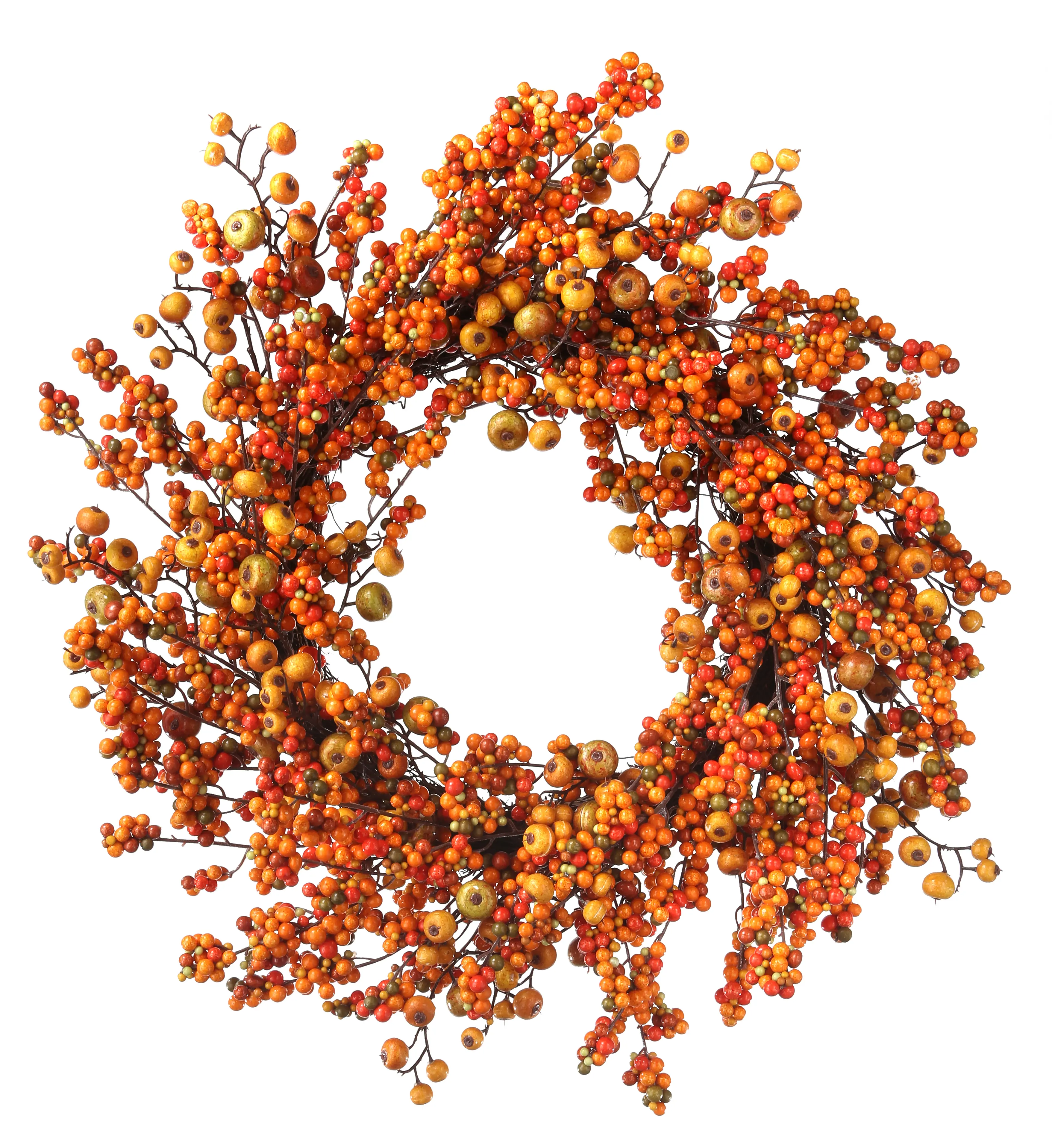 24 Inch Mixed Harvest Berry and Crabapple Wreath-1