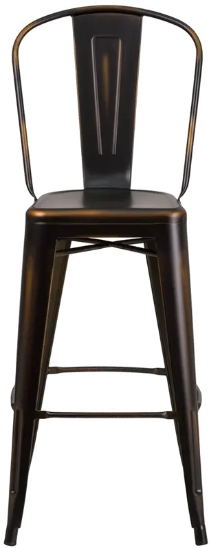 High Back 30  Distressed Copper Metal Indoor-Outdoor Barstool-4
