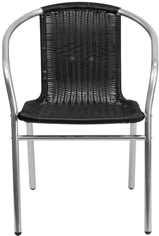 Black Rattan Aluminum Restaurant Dining Room Chair-4