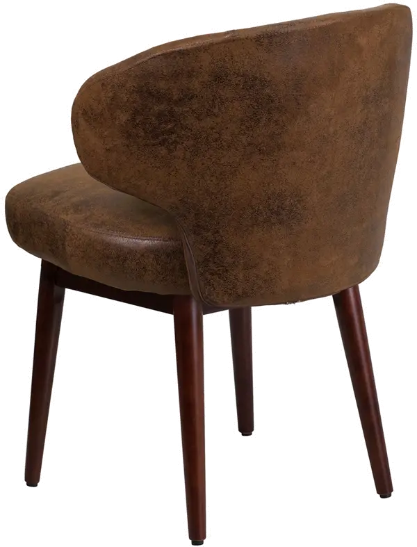 Small Vintage Brown Microfiber Accent Chair-3