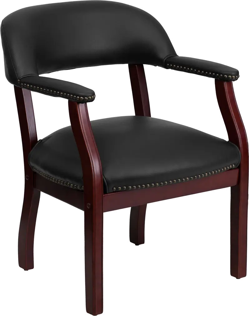 Sophisticated Black Vinyl Accent Chair-1