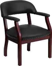 Sophisticated Black Vinyl Accent Chair