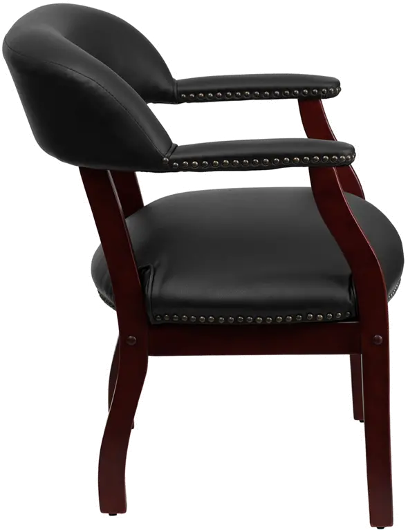 Sophisticated Black Vinyl Accent Chair-2
