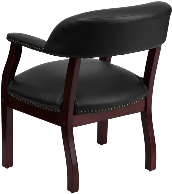 Sophisticated Black Vinyl Accent Chair-3