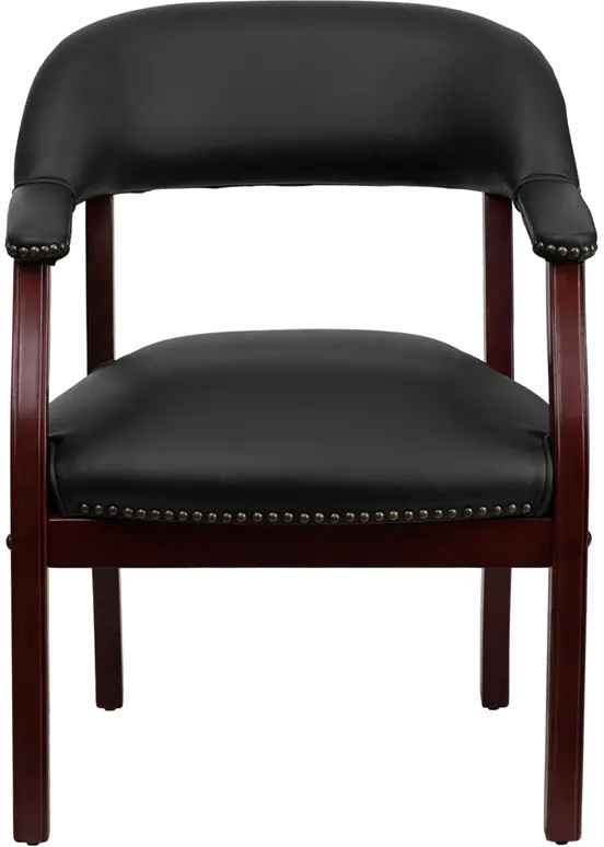 Sophisticated Black Vinyl Accent Chair-4