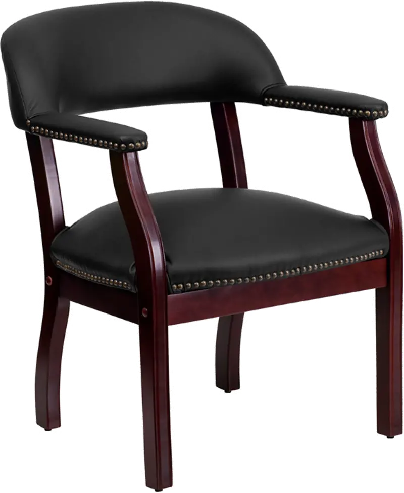 Sophisticated Black Leather Accent Chair