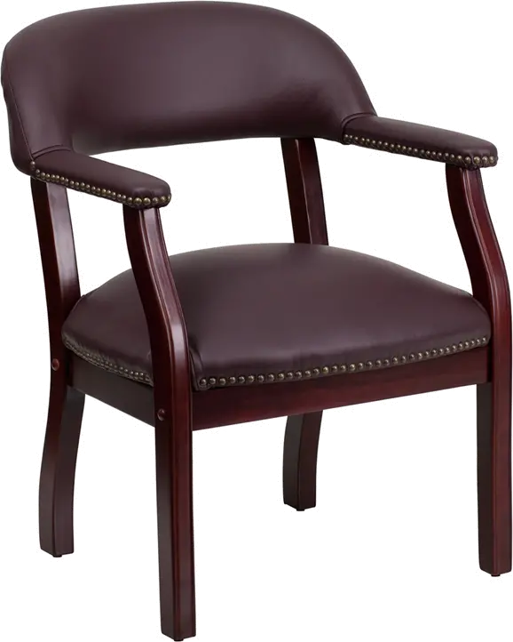 Sophisticated Burgundy Leather Accent Chair-1