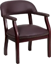 Sophisticated Burgundy Leather Accent Chair