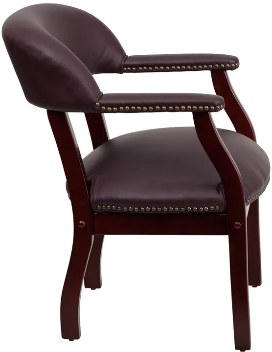 Sophisticated Burgundy Leather Accent Chair-2