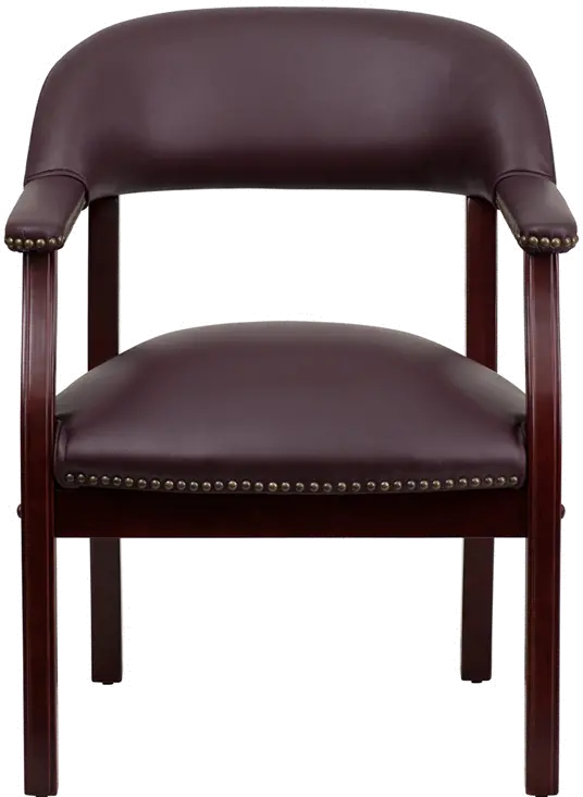 Sophisticated Burgundy Leather Accent Chair-4