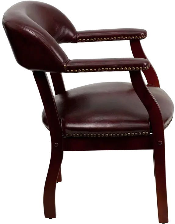 Sophisticated Burgundy Vinyl Accent Chair-2