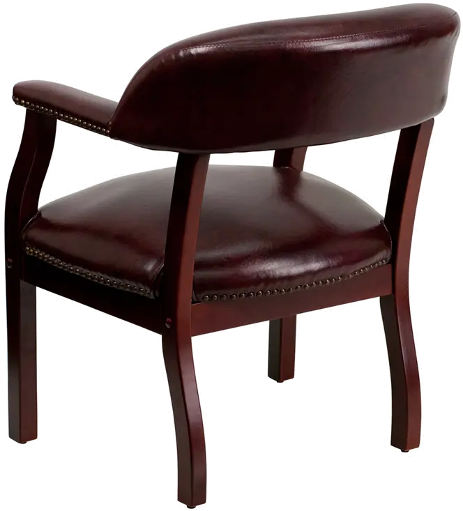 Sophisticated Burgundy Vinyl Accent Chair-3