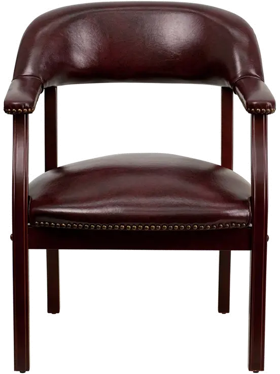 Sophisticated Burgundy Vinyl Accent Chair-4