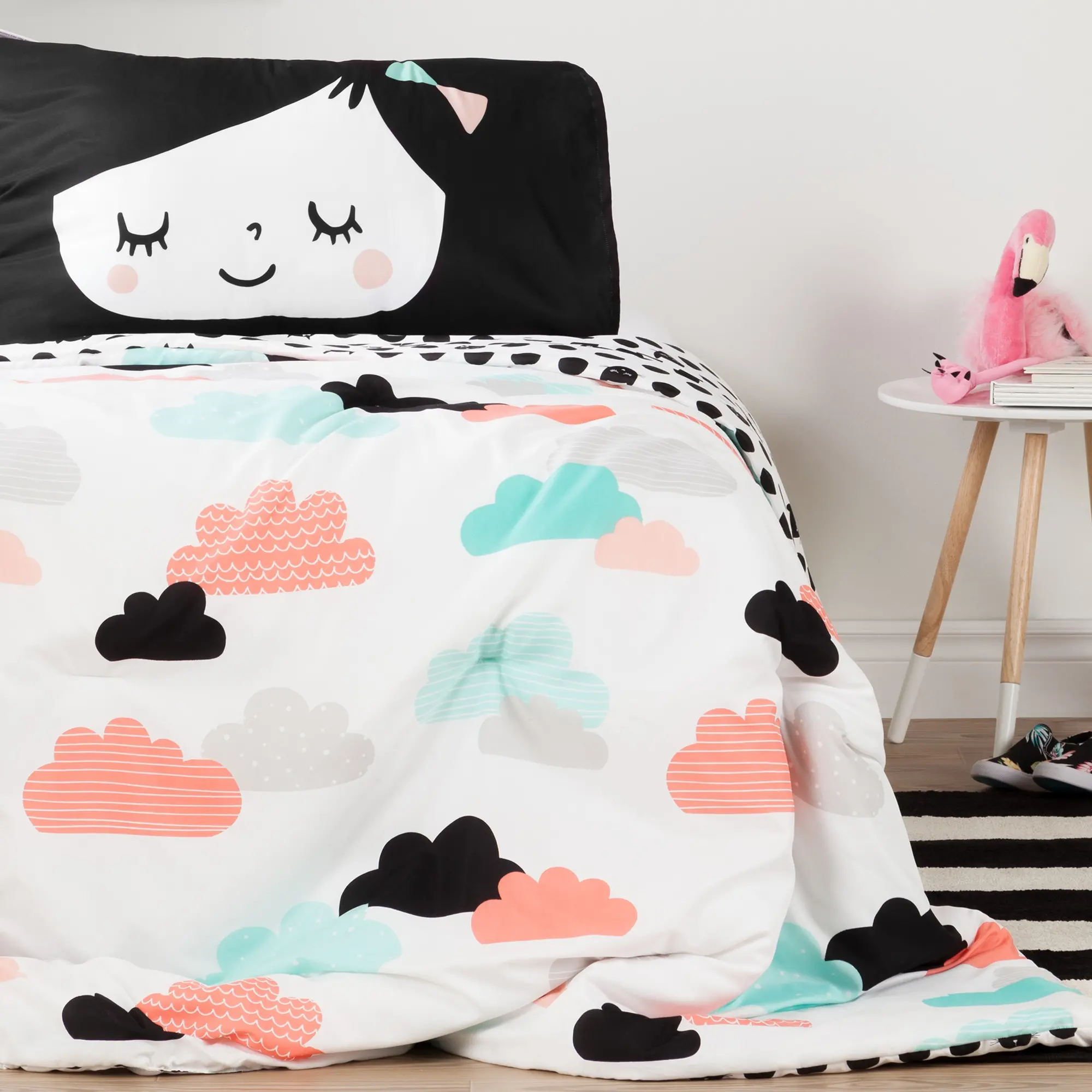 100344 Black and White Full Night Garden Bedding Collection -  Dreamit-2