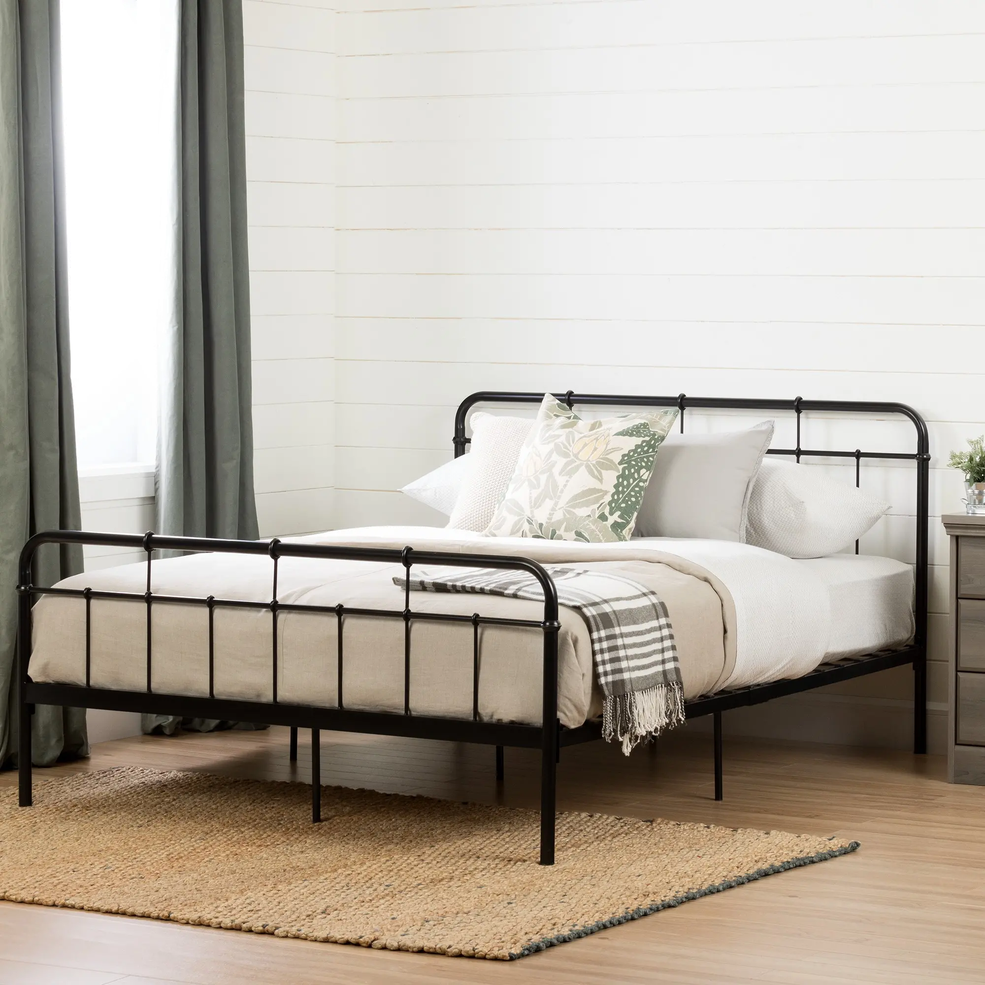 11683 Versa Black Industrial Metal Queen Platform Bed - South Shore-3