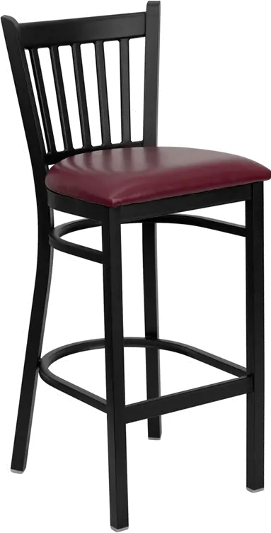 Hercules Burgundy and Black Metal Bar Stool RC Willey