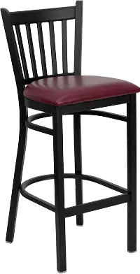 Hercules Burgundy and Black Metal Bar Stool