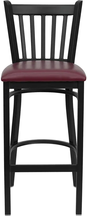 Hercules Burgundy and Black Metal Bar Stool-3