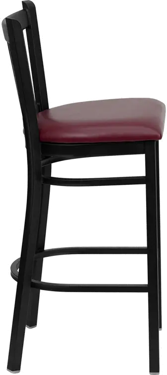 Hercules Burgundy and Black Metal Bar Stool-4