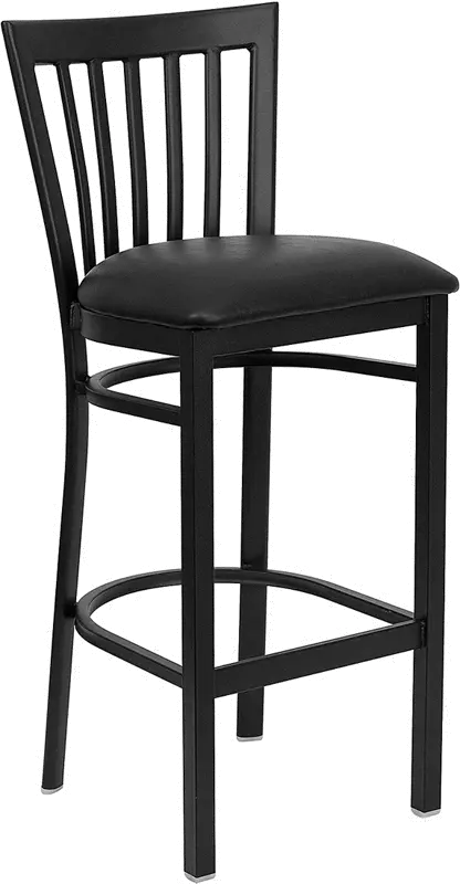 Schoolhouse Black Metal Commercial Bar Stool-1