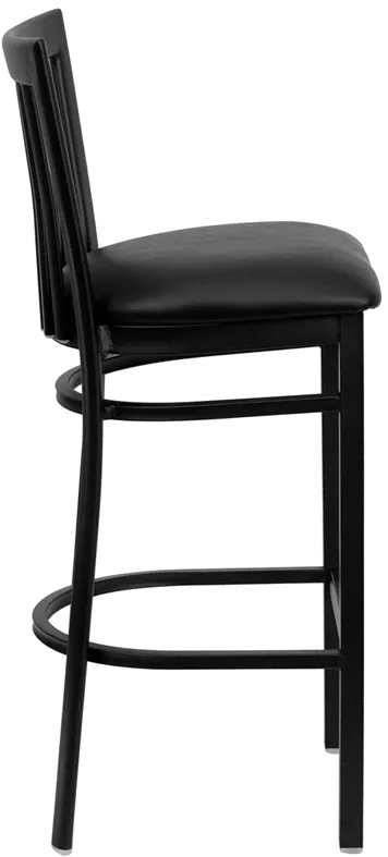 Schoolhouse Black Metal Commercial Bar Stool-3