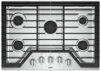 WCG97US0HS Whirlpool 30 Inch Gas Cooktop with Griddle - Stainless Steel