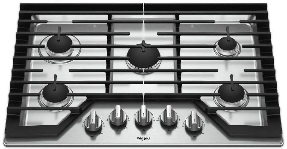 WCG97US0HS Whirlpool 30 Inch Gas Cooktop with Griddle - Stainless Steel-4