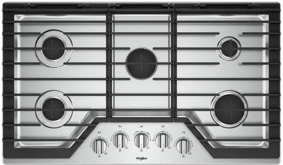 WCG97US6HS Whirlpool 36 Inch Gas Cooktop with AccuSimmer Burner - Stainless Steel-1