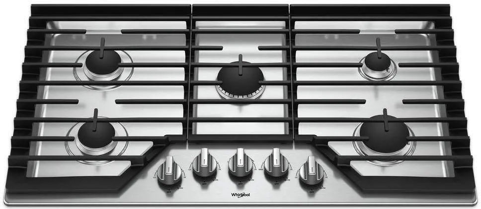 WCG97US6HS Whirlpool 36 Inch Gas Cooktop with AccuSimmer Burner - Stainless Steel-2
