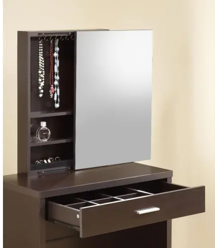 Modern Cappuccino Vanity and Storage Bench - Accents-2