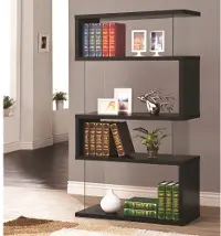 Jasper Black Asymmetrical Contemporary Bookshelf