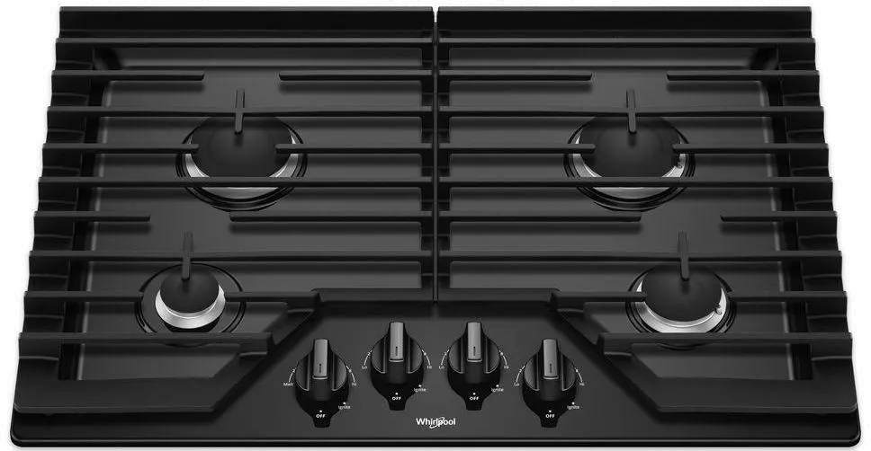 WCG55US0HB Whirlpool 30 Inch Gas Cooktop with 4 Burners and EZ-2-LIFT Hinged Cast-Iron Grates - Black-3