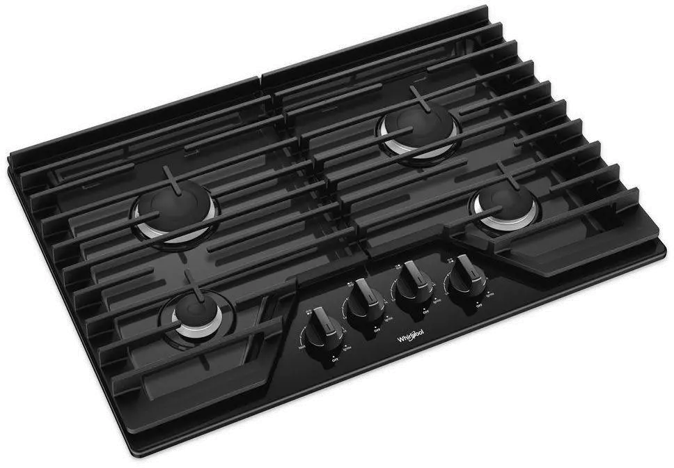 WCG55US0HB Whirlpool 30 Inch Gas Cooktop with 4 Burners and EZ-2-LIFT Hinged Cast-Iron Grates - Black-4