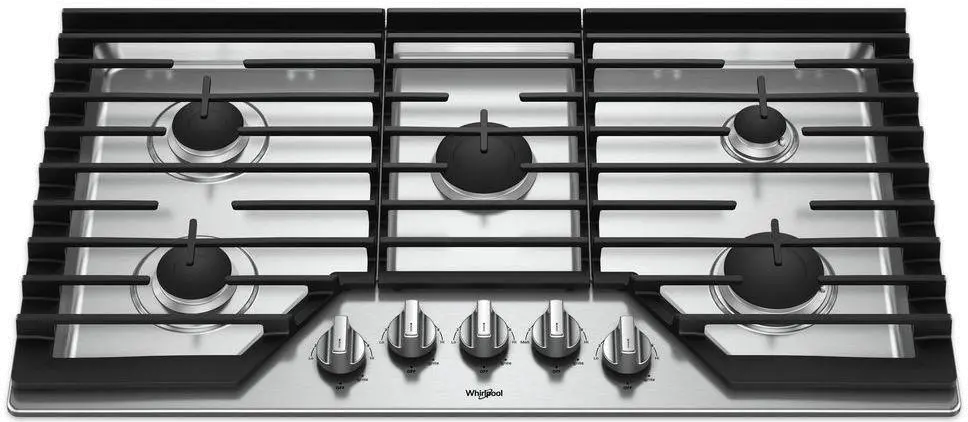 WCG55US6HS Whirlpool 36 Inch 5-Burner Gas Cooktop - Stainless Steel-2