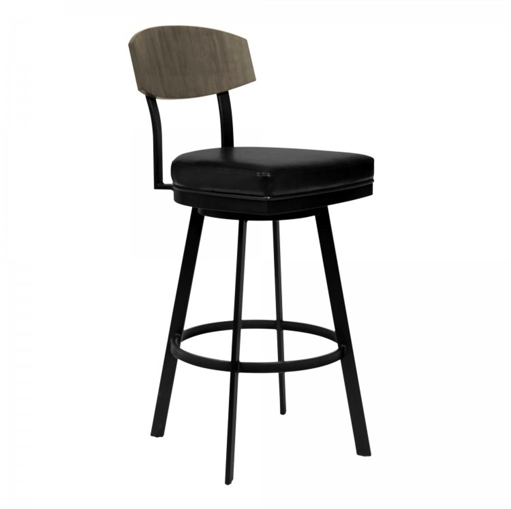 Frisco Matte Black Swivel Counter Height Stool