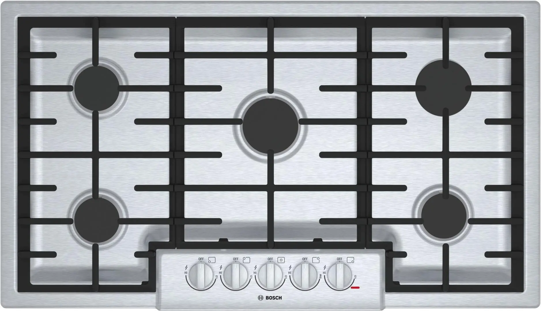 NGM8656UC Bosch 800 Series 36 Inch 5 Burner Gas Cooktop - Stainless Steel-1