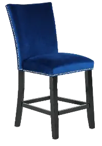 Camila Blue Upholstered Counter-Height Stool