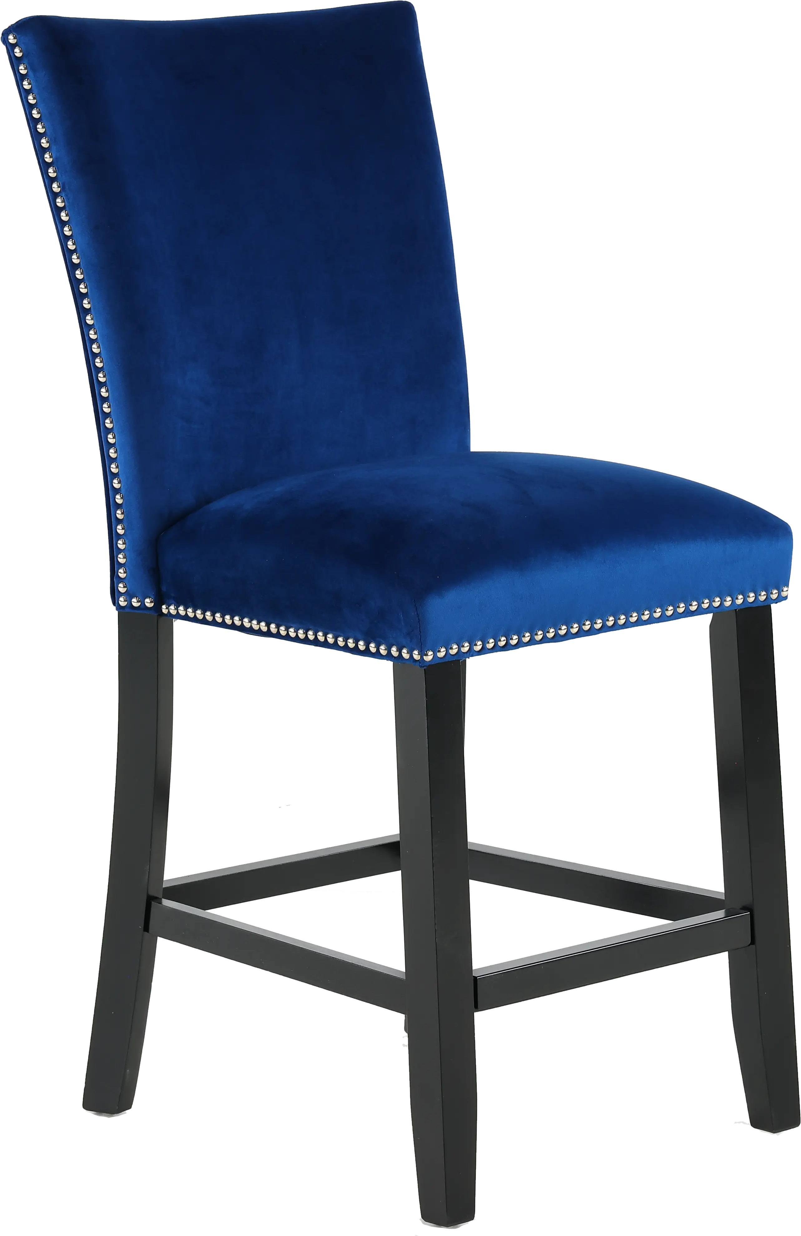 Camila Blue Velvet Counter Height Stool-1