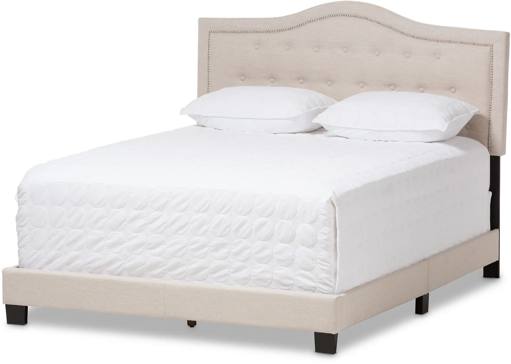 136-7444-RCW Contemporary Beige King Upholstered Bed - Emerson-1