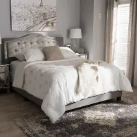 136-7446-RCW Contemporary Gray Queen Upholstered Bed - Emerson